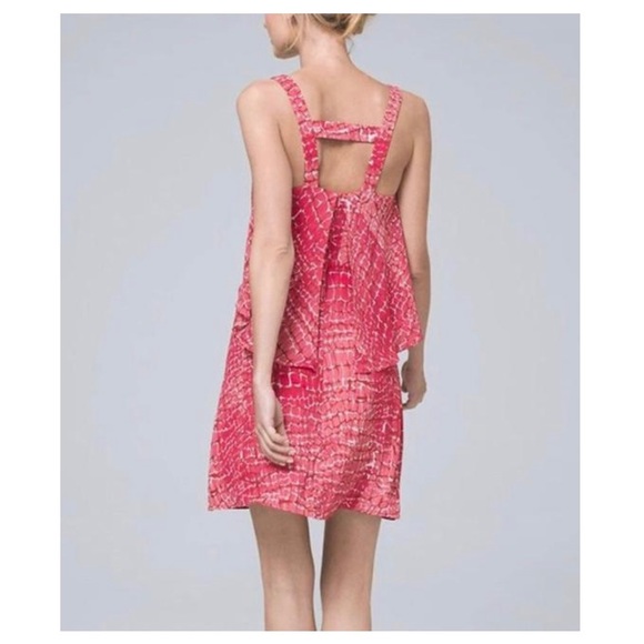 NWOT WHBM Coral Snake Print Angled Tier Shift Dress Size XXS - Picture 3 of 10